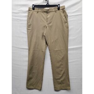 Goodfellow & Co Mens Slim Straight Commuter Trousers Tan Poly Blend Size Large